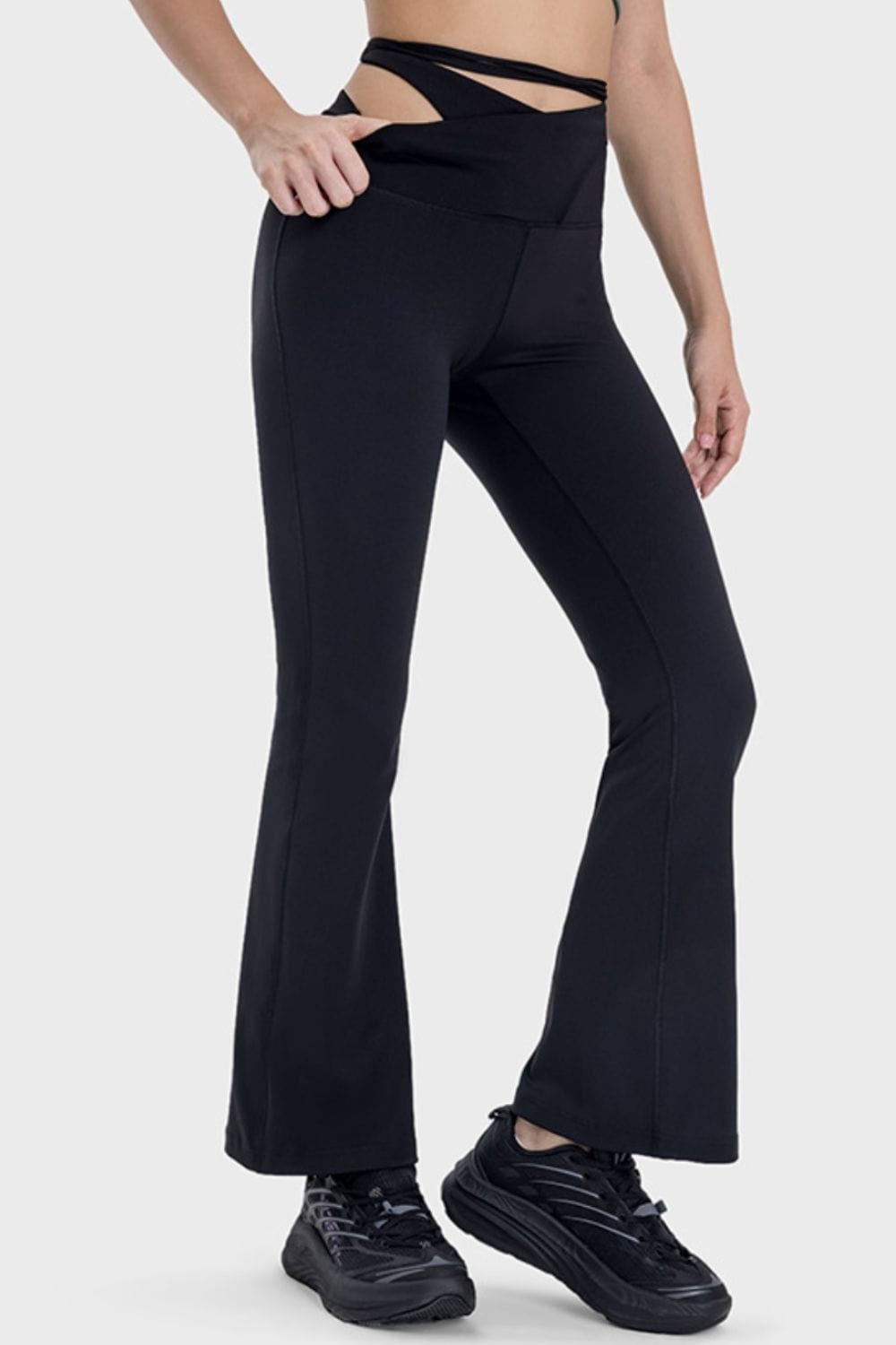 Lavender Tied Mid-Rise Waist Active Pants