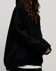 Pocketed Dropped Shoulder Long Sleeve Hoodie