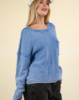 VERY J Mineral Washed Exposed Seam Sweater