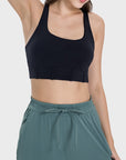 Light Gray Square Neck Wide Strap Active Tank