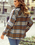 Plaid Collared Neck Jacket with Chest Pockets