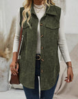 Button Up Collared Neck Vest Coat