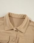 Rosy Brown Button Up Long Sleeve Jacket