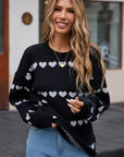 Angel Wings Heart Round Neck Long Sleeve Sweater