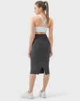 Beige Slit Wrap Active Skirt