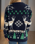 Christmas Element Round Neck Long Sleeve Sweater