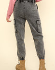 VERY J Washed Drawstring Jogger Cargo Jeans