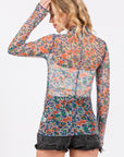 Misty Rose SAGE + FIG Floral Mesh Long Sleeve Top Sentient Beauty Fashions Apparel & Accessories