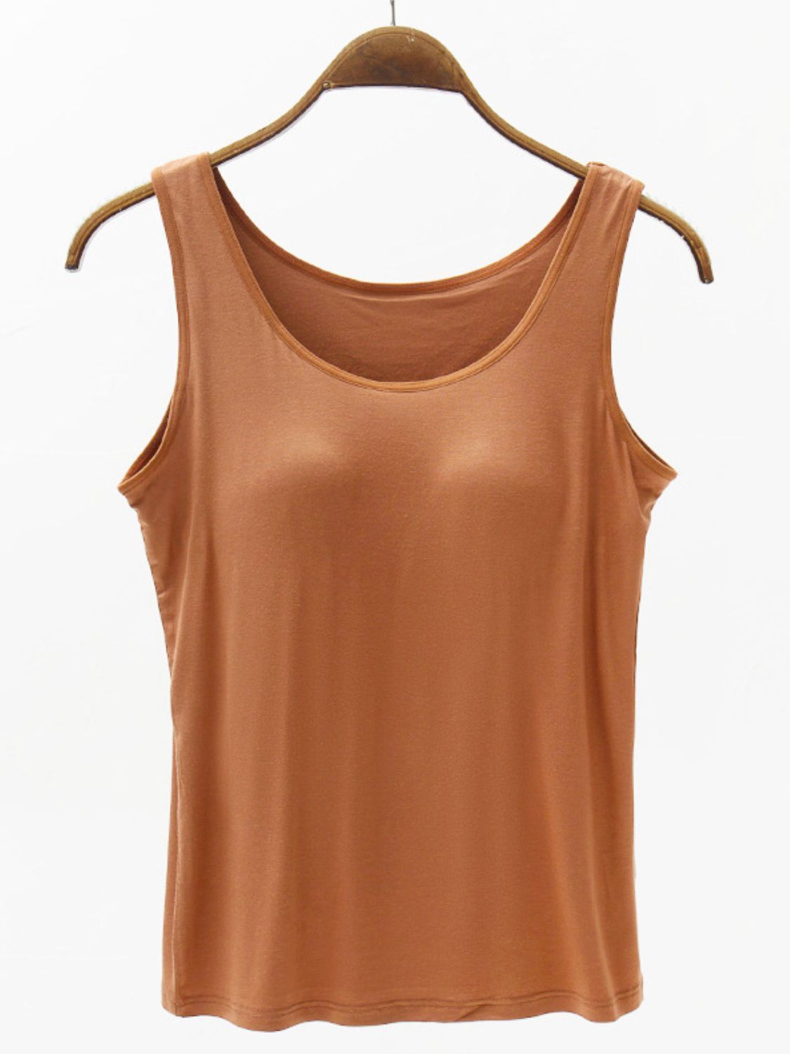 Sienna Full Size Wide Strap Modal Tank with Bra Sentient Beauty Fashions Apparel &amp; Accessories