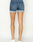 Antique White RISEN High Rise Cuffed Denim Shorts