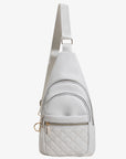 White Smoke PU Leather Sling Bag Sentient Beauty Fashions Bag