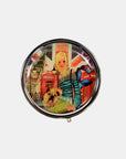 Nicole Lee USA Print Metallic Circular Small Pill Case