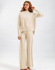 Basic Bae Mock Neck Long Sleeve Top and Pants Sweater Set