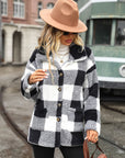 Plaid Collared Neck Button Down Jacket