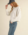 Mable Round Neck Dolman Sleeve Cropped Sweater