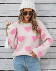 Angel Wings Heart Dropped Shoulder Long Sleeve Sweater