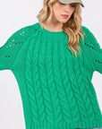 SAGE + FIG Cable-Knit Long Sleeve Sweater