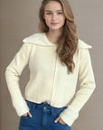 Zip Up Collared Neck Long Sleeve Cardigan