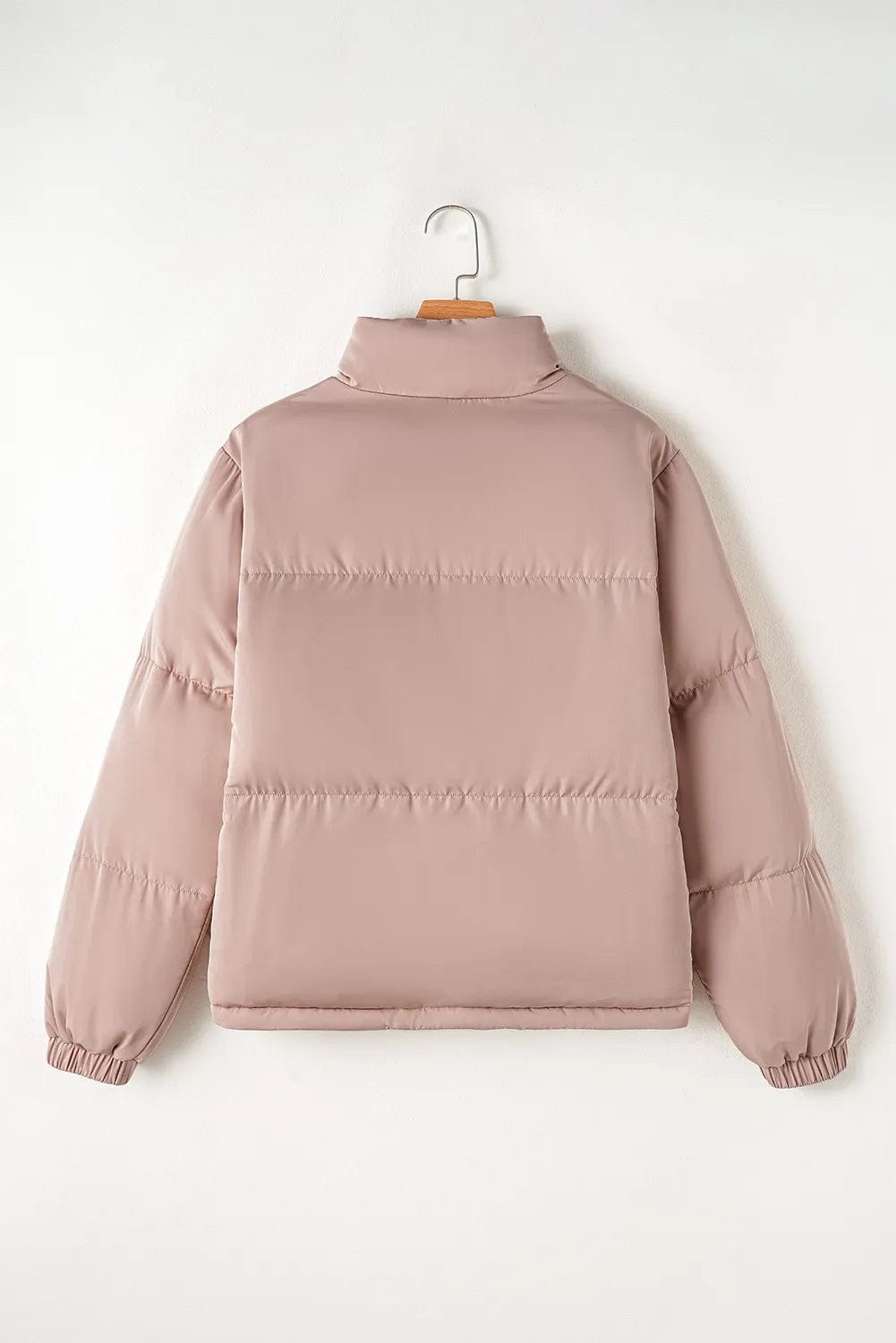 Turtleneck Zip Up Long Sleeve Winter Coat