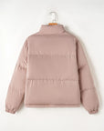 Turtleneck Zip Up Long Sleeve Winter Coat