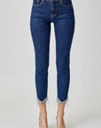 RISEN Full Size Embellished Mid Rise Crop Skinny Jeans