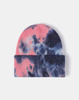 Tie-Dye Cuffed Rib-Knit Beanie Hat