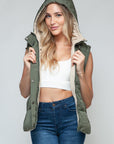 Snobbish Snap and Zip Closure Hooded Vest