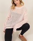 HYFVE Distressed Long Sleeve Knit Top