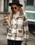 Plaid Collared Neck Button Down Jacket