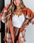 Plaid Button Up Long Sleeve Jacket