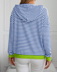 Mandy Striped Long Sleeve Hooded Knit Top