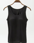 Black Full Size Wide Strap Modal Tank with Bra