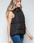 Snobbish Snap and Zip Closure Hooded Vest