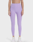 Lavender Pocketed High Waist Active Leggings