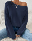 Honey Single Shoulder Long Sleeve Sweater