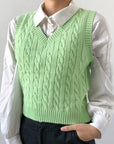 Cable-knit V-Neck Sweater Vest