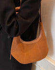 Suede Adjustable Strap Shoulder Bag