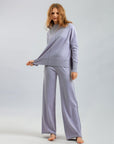 Basic Bae Mock Neck Long Sleeve Top and Pants Sweater Set