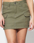 Rosy Brown Pocketed Mini Denim Skirt