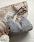 Faux Fur Removable Strap Shoulder Bag