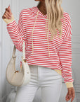 Mandy Striped Long Sleeve Hooded Knit Top