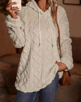 Drawstring Long Sleeve Plush Hoodie