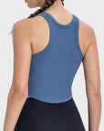 Dark Slate Gray Round Neck Racerback Active Tank