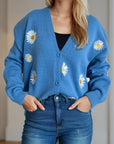 Daisy Button Up V-Neck Cardigan