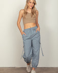 Gray VERY J Elastic Waist Woven Cargo Pants