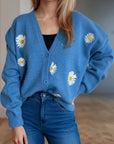 Daisy Button Up V-Neck Cardigan