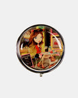 Nicole Lee USA Print Metallic Circular Small Pill Case