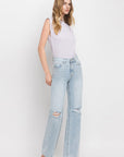 Light Gray Vervet by Flying Monkey 90'S Vintage Super High Rise Flare Jeans