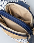 Gray Straw Braided Crossbody Bag Sentient Beauty Fashions Apparel & Accessories