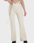 Light Gray Tied Mid-Rise Waist Active Pants